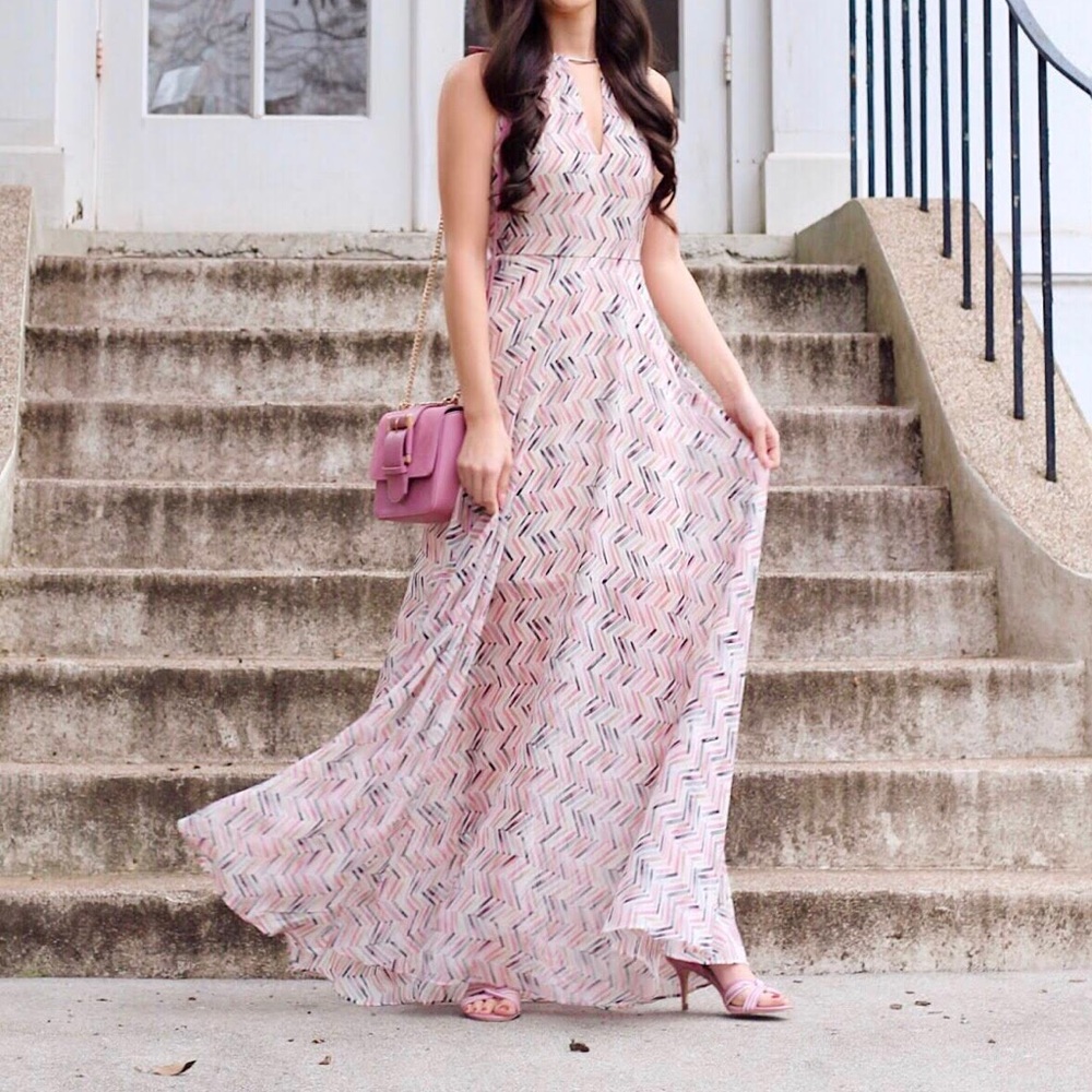 White House Black Market Chevron Print Maxi Dress